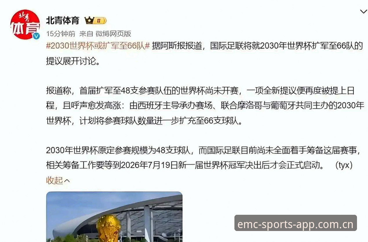 揭秘2030年世界杯扩军到66队背后的真相：中国男足迎来史上最佳机会？
